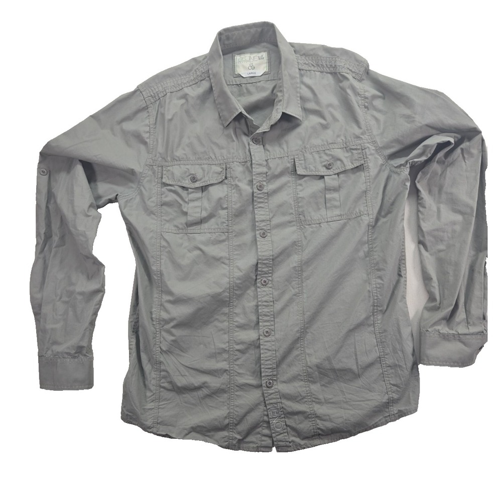 O'Neill Mens ECO Size Large Gray Hiking Outdoor Long Sleeve Shirt